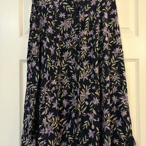 Sag Harbor Black Skirt with Lavender Floral Print